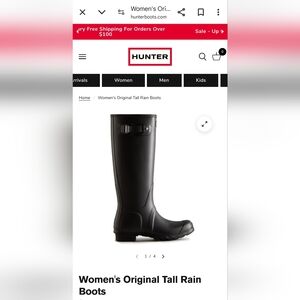 Hunter tall classic rain boot size 8